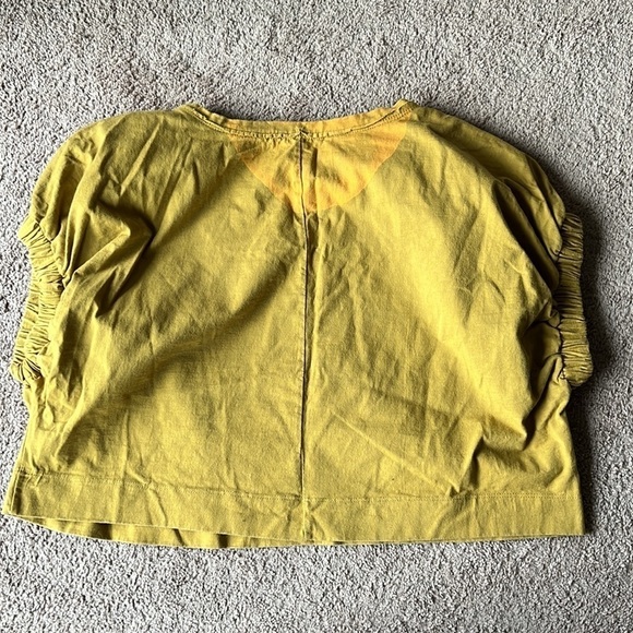 Free People Beach Oversized Boxy Slight Crop T Shirt Mustard Yellow - Picture 2 of 10